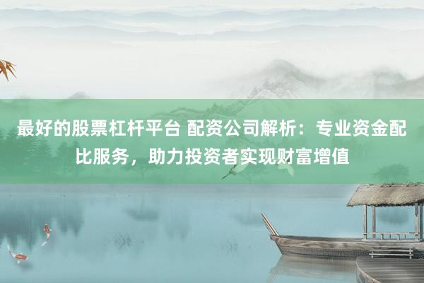 最好的股票杠杆平台 配资公司解析：专业资金配比服务，助力投资者实现财富增值