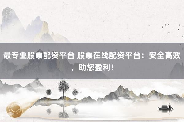 最专业股票配资平台 股票在线配资平台：安全高效，助您盈利！