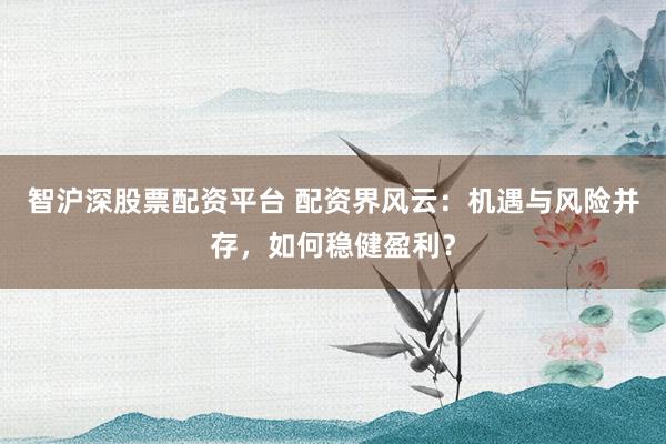 智沪深股票配资平台 配资界风云：机遇与风险并存，如何稳健盈利？