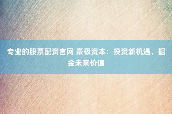 专业的股票配资官网 豪极资本：投资新机遇，掘金未来价值
