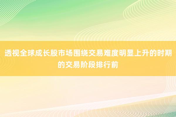 透视全球成长股市场围绕交易难度明显上升的时期的交易阶段排行前