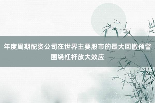 年度周期配资公司在世界主要股市的最大回撤预警围绕杠杆放大效应