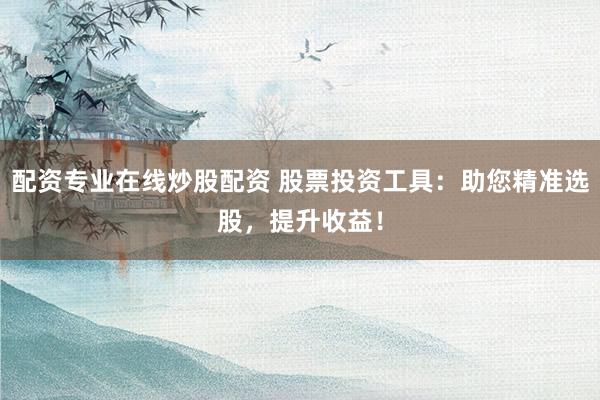 配资专业在线炒股配资 股票投资工具：助您精准选股，提升收益！